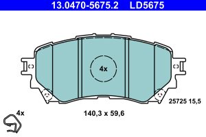 Placute frana MAZDA 6 combi (GJ, GL) 2.2 D (GJ2FW, GJ1021, GJ1022, GL1021) diesel 175 cai ATE 13.0470-5675.2