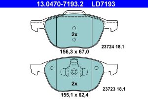 Placute frana MAZDA 3 (BK) 1.6 (BK14) benzina 105 cai ATE 13.0470-7193.2