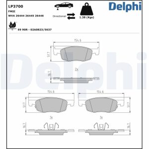 Placute frana MAZDA 2 hatchback (KB) 1.5 Hybrid (KBAC3X) benzina/elector 116 cai DELPHI LP3700