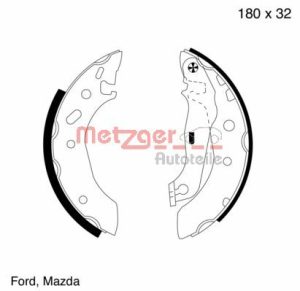 Set saboti frana MAZDA 121 III (JASM, JBSM) 1.3 benzina 50 cai METZGER MG 642