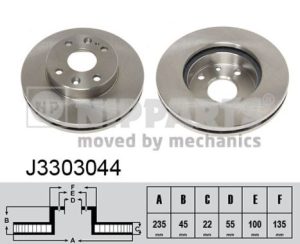 Disc frana MAZDA 323 S V (BA) 1.5 16V (BA11) benzina 88 cai NIPPARTS J3303044