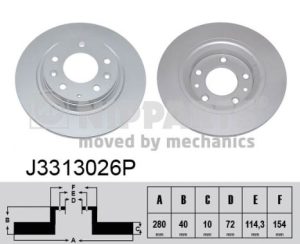Disc frana MAZDA 6 combi (GH) 2.2 MZR-CD (GH10) diesel 185 cai NIPPARTS J3313026P