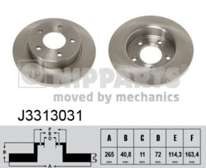 Disc frana MAZDA 3 (BL) 1.6 MZR (BL14) benzina 105 cai NIPPARTS J3313031