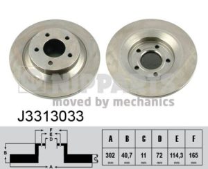 Disc frana MAZDA 5 (CW) 1.6 CD diesel 116 cai NIPPARTS J3313033