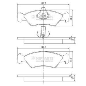 Placute frana MAZDA 121 III (JASM, JBSM) 1.3 benzina 50 cai NIPPARTS J3603049