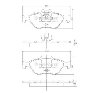 Placute frana MAZDA 121 III (JASM, JBSM) 1.3 benzina 50 cai NIPPARTS J3603065