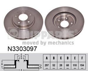 Disc frana MAZDA 6 caroserie inchisa/combi (GJ) 2.2 D diesel 175 cai NIPPARTS N3303097