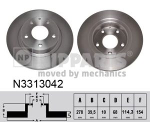 Disc frana MAZDA 6 combi (GJ, GL) 2.2 D (GJ2FW, GJ1021, GJ1022, GL1021) diesel 175 cai NIPPARTS N3313042