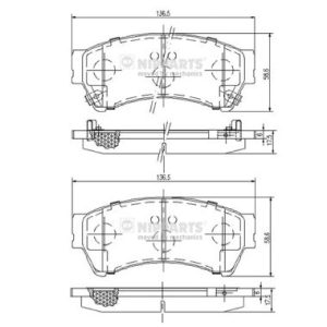 Placute frana MAZDA 6 combi (GH) 2.5 MZR (GH5FW) benzina 170 cai NIPPARTS N3603071