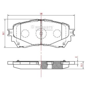 Placute frana MAZDA 6 combi (GJ, GL) 2.2 D AWD diesel 150 cai NIPPARTS N3603074