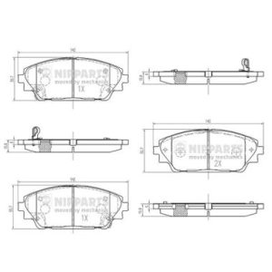 Placute frana MAZDA 3 limuzina (BM_, BN_) 1.5 D (BMLFP, BMLFS) diesel 105 cai NIPPARTS N3603076