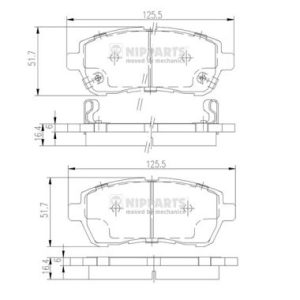 Placute frana MAZDA 2 (DE_, DH_) 1.3 BiFuel Benzina/Autogaz (GPL) 75 cai NIPPARTS N3606022