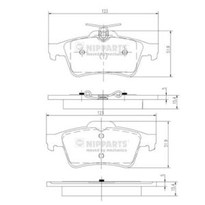 Placute frana MAZDA 3 (BK) 2.3 MZR (BK3P) benzina 156 cai NIPPARTS N3613022