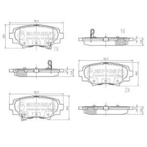 Placute frana MAZDA 3 limuzina (BM_, BN_) 1.5 D (BMLFP, BMLFS) diesel 105 cai NIPPARTS N3613027
