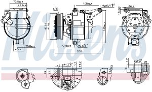 Compresor climatizare MAZDA 2 hatchback (DL, DJ) 1.5 benzina 75 cai NISSENS 890948