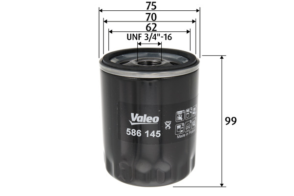 Filtru ulei MAZDA 2 hatchback (DL, DJ) 1.5 D (DJ5FS) diesel 105 cai VALEO 586145