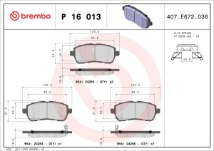 Placute frana MAZDA 2 (DE_, DH_) 1.3 BiFuel Benzina/Autogaz (GPL) 75 cai BREMBO P 16 013