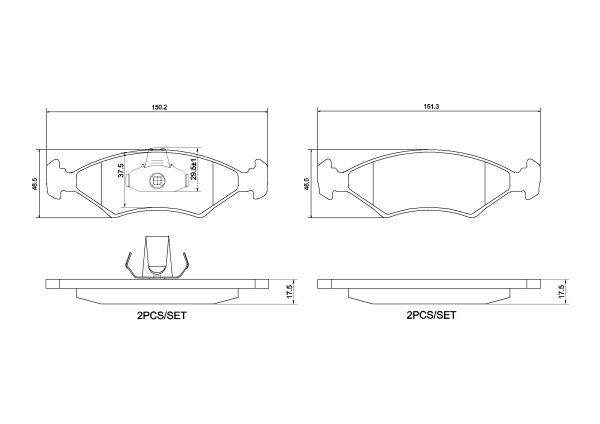 Placute frana MAZDA 121 III (JASM, JBSM) 1.3 benzina 50 cai BREMBO P 24 043