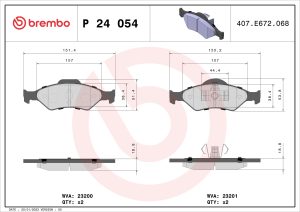 Placute frana MAZDA 121 III (JASM, JBSM) 1.3 benzina 50 cai BREMBO P 24 054