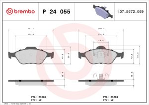 Placute frana MAZDA 2 (DY) 1.2 (DY3W) benzina 75 cai BREMBO P 24 055X