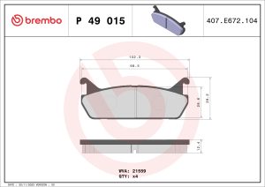 Placute frana MAZDA 323 S IV (BG) 1.7 D (BG7P) diesel 56 cai BREMBO P 49 015