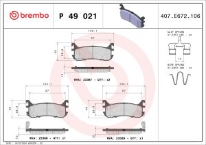 Placute frana MAZDA 323 F V (BA) 1.5 16V (BA11) benzina 88 cai BREMBO P 49 021