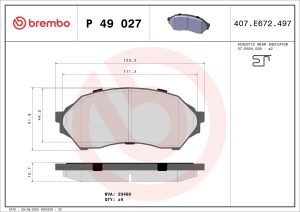 Placute frana MAZDA 323 S VI limuzina (BJ) 1.5 16V (BJ5P) benzina 88 cai BREMBO P 49 027