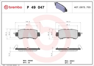 Placute frana MAZDA 2 hatchback (DL, DJ) 1.5 E-SKYACTIV G benzina/elector 115 cai BREMBO P 49 047