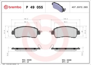 Placute frana MAZDA 2 hatchback (DL, DJ) 1.5 E-SKYACTIV G benzina/elector 115 cai BREMBO P 49 055