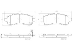 Placute frana MAZDA 2 (DE_, DH_) 1.3 (DE3FS) benzina 75 cai BREMBO P 49 057