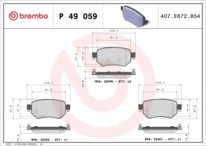 Placute frana MAZDA 6 combi (GJ, GL) 2.2 D (GJ2FW, GJ1021, GJ1022, GL1021) diesel 175 cai BREMBO P 49 059
