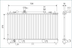 Radiator racire motor MAZDA 6 limuzina (GH) 2.2 MZR-CD (GH10) diesel 185 cai VALEO 701168