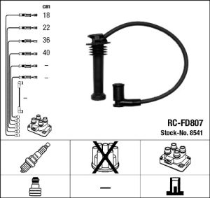 Set cablaj aprindere MAZDA 2 (DY) 1.2 (DY3W) benzina 75 cai NGK 8541