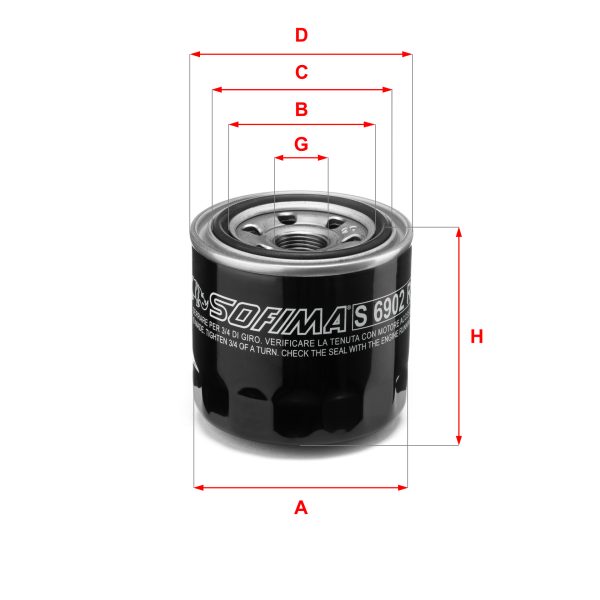 Filtru ulei MAZDA 6 limuzina (GH) 2.2 MZR-CD (GH10) diesel 125 cai SOFIMA S 6902 R
