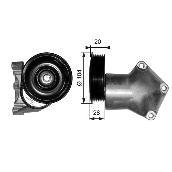 Intinzator curea transmisie MAZDA 121 III (JASM, JBSM) 1.25 benzina 75 cai GATES T38202