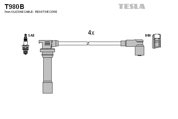 Set cablaj aprindere MAZDA 323 C V (BA) 1.5 16V (BA11) benzina 88 cai TESLA T980B