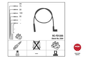 Set cablaj aprindere MAZDA 121 III (JASM, JBSM) 1.3 benzina 50 cai NGK 2584