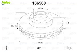 Disc frana MAZDA 121 III (JASM, JBSM) 1.8 TD diesel 75 cai VALEO 186560