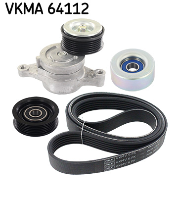 Set curea transmisie cu caneluri MAZDA 2 (DE_, DH_) 1.3 (DE3FS) benzina 75 cai SKF VKMA 64112