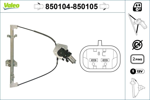 Mecanism actionare geam MAZDA 121 III (JASM, JBSM) 1.3 benzina 50 cai VALEO 850104