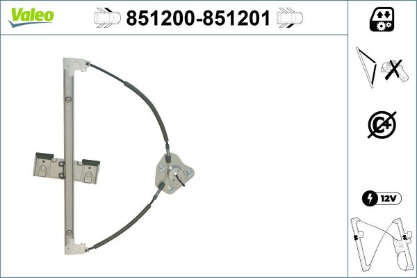 Mecanism actionare geam MAZDA 2 (DY) 1.2 (DY3W) benzina 75 cai VALEO 851200