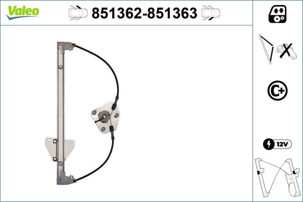 Mecanism actionare geam MAZDA 3 (BK) 1.6 (BK14) benzina 105 cai VALEO 851362