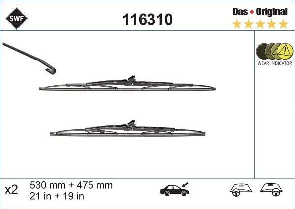 Lamela stergator MAZDA 323 F VI hatchback (BJ) 1.5 16V (BJ5W) benzina 88 cai SWF 116310