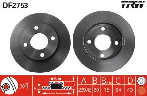 Disc frana TRW DF2753 Disc frana TRW DF2753 – imagine produs