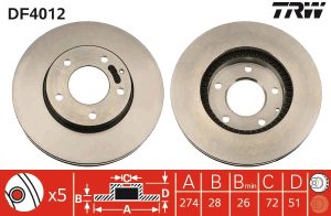 Disc frana TRW DF4012 – imagine produs