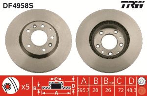 Disc frana TRW DF4958S – imagine produs