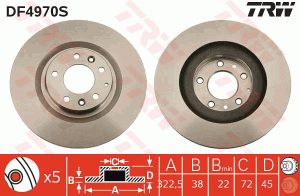 Disc frana TRW DF4970S – imagine produs