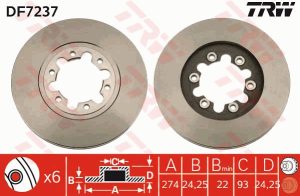 Disc frana TRW DF7237 – imagine produs