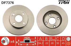 Disc frana TRW DF7376 – imagine produs