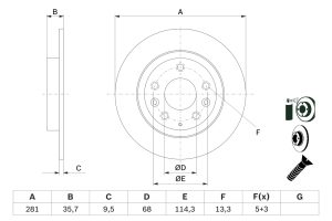 Disc frana BOSCH 0 986 479 E55